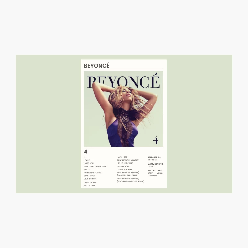 Beyoncé's "4" Album Cover and Track List Travel Mug