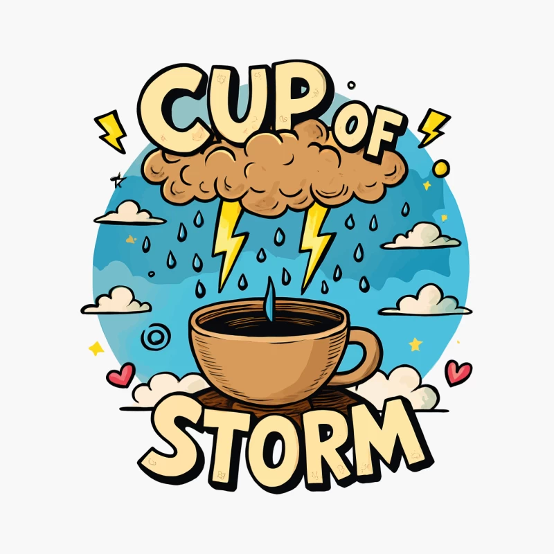 Cup of Storm – Whimsical Pixel Art with Lightning Charm! Cotton Tote Bag
