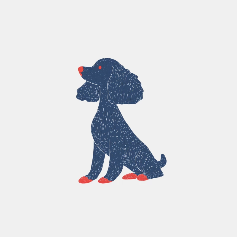 Adorable Blue Cartoon Dog Illustration Male Tank Top