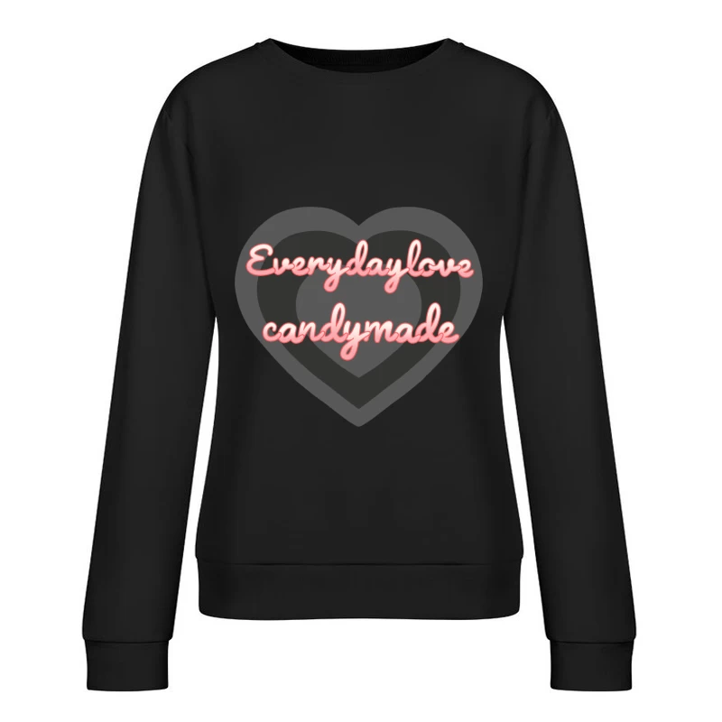Herzförmiges Design mit Schriftzug Damen Pullover Sweatshirt