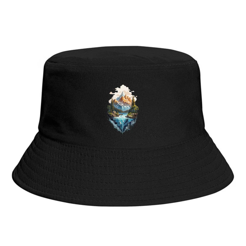 Majestic Mountain Landscape Bucket Hat