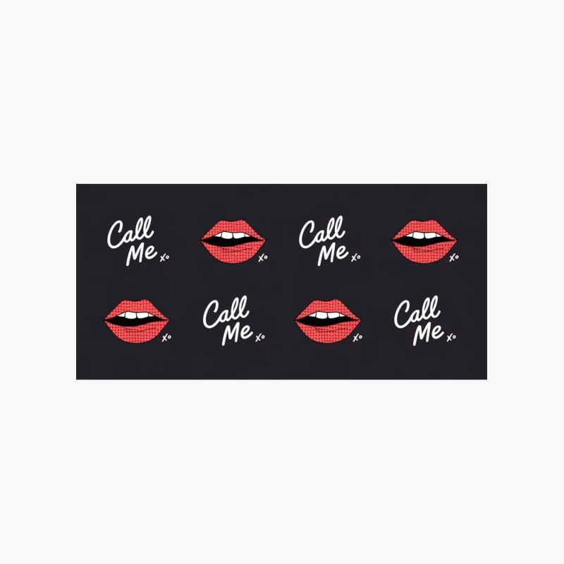 Retro Pop Art Lips: Call Me Graphic Design Cotton Tote Bag