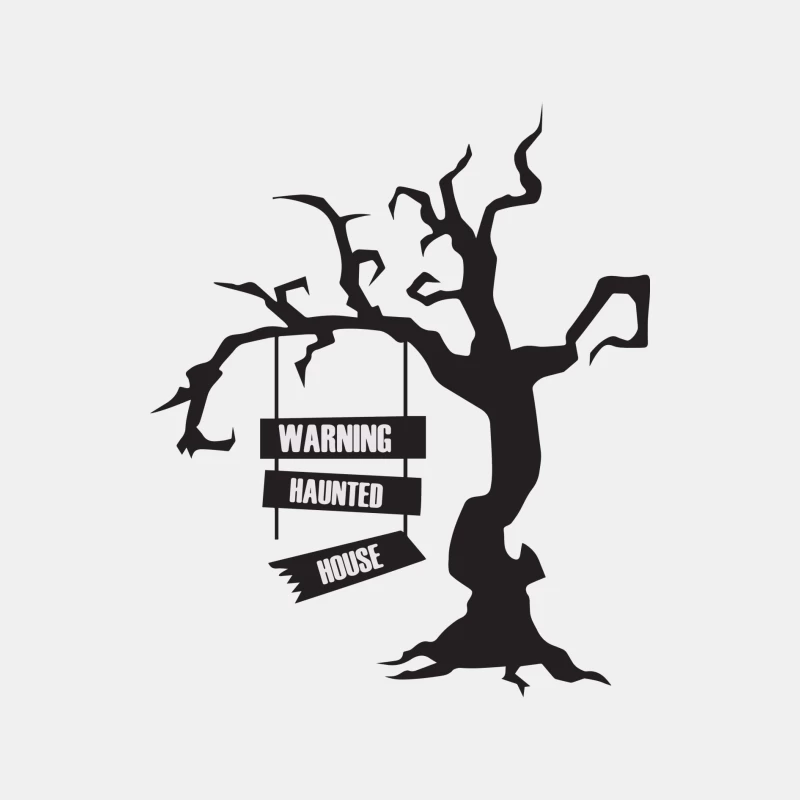 Arbre Sinistre avec Avertissement de Maison Hantée Homme Débardeur