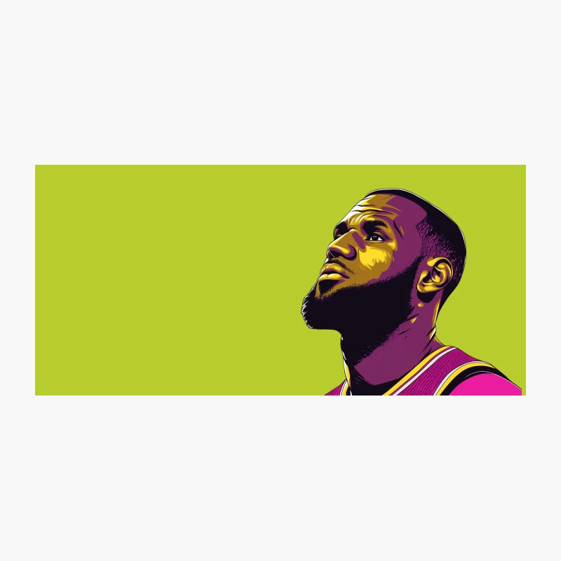 Stylized Portrait of NBA Basketball Player in Purple and Yellow Coffee Mug