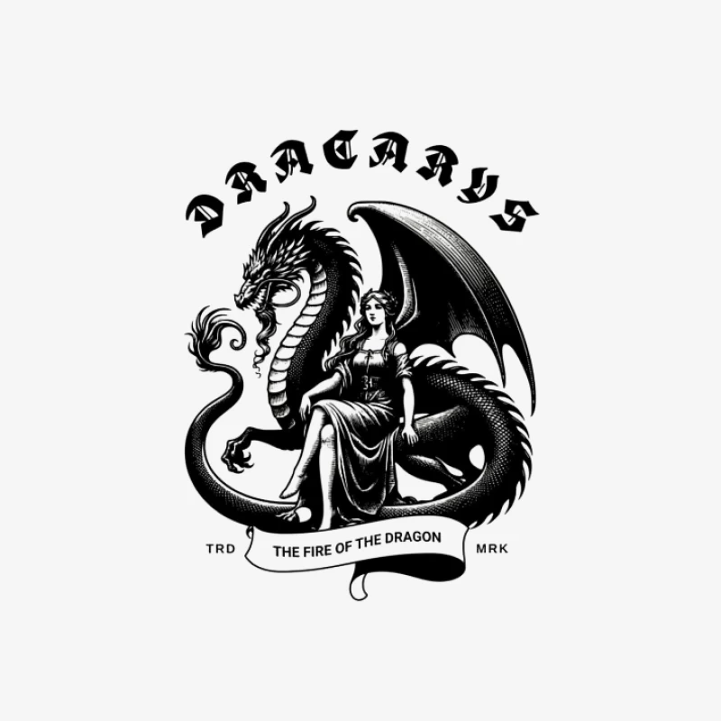 Drachen mit Kriegerin - Mystische Darstellung Damen Langarm T-Shirt