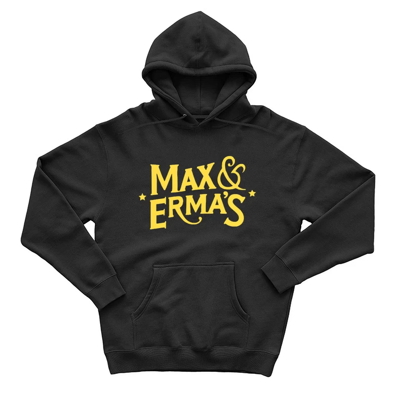 Max & Erma's Yellow Typography Logo Design Male Pullover Hoodie