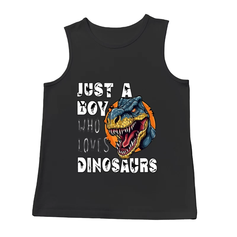 Ein Junge, der Dinosaurier liebt Herren Tanktops