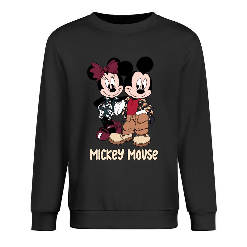 Retro Stil von Micky Maus und Minnie Herren Pullover Sweatshirt