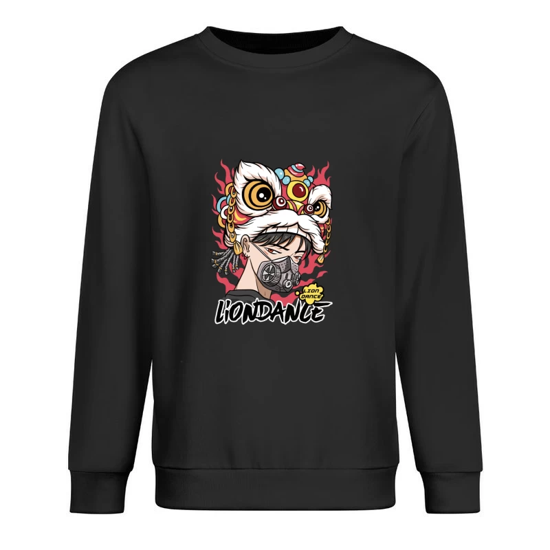 Moderner Löwentanz mit Maske Herren Pullover Sweatshirt