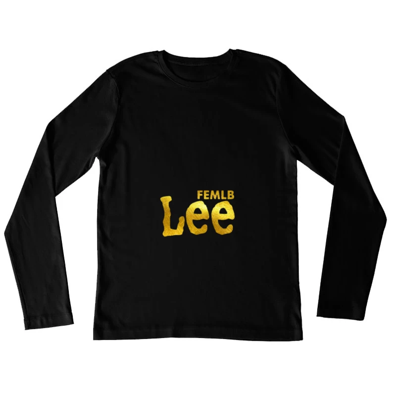 Goldener Schriftzug auf Schwarz Damen Langarm T-Shirt