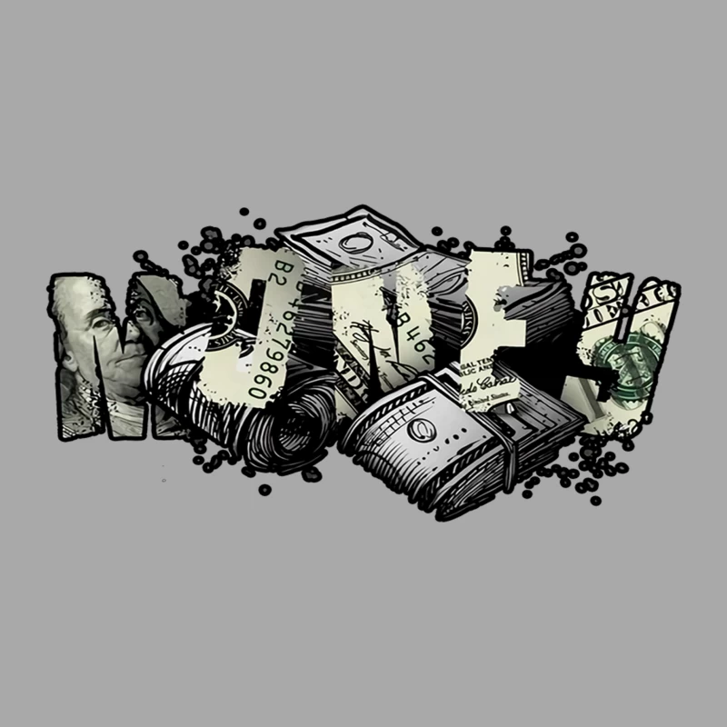Money Illustration Female Pullover Hoodie