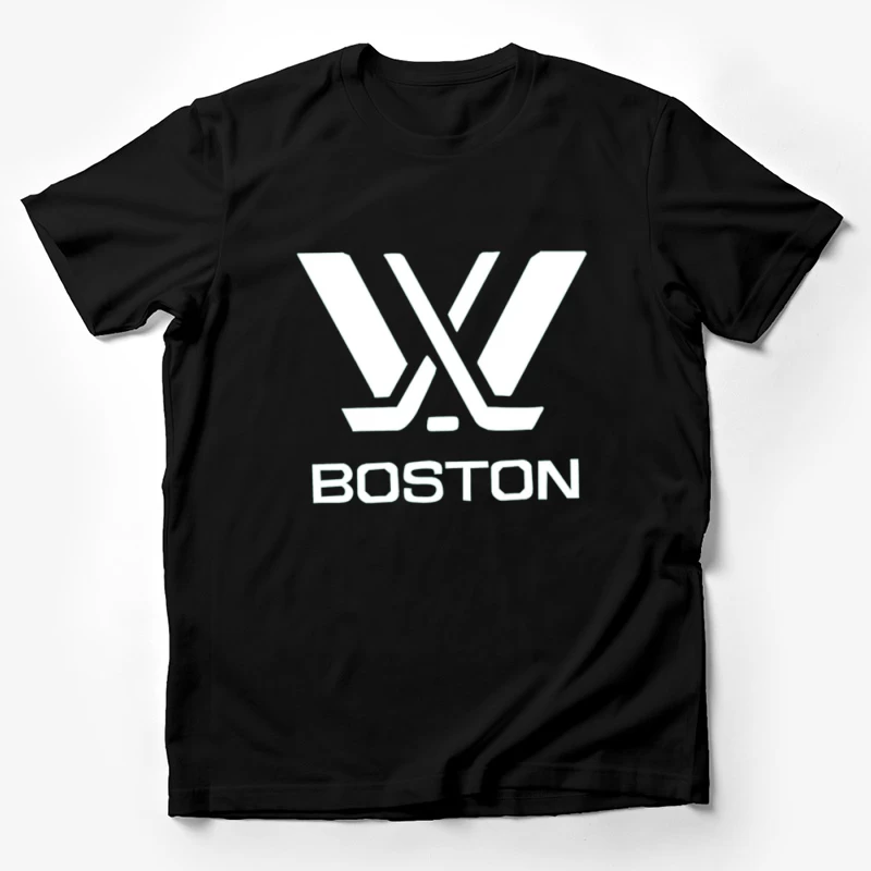 Boston Hockey Team Logo Line Drawing Male T-Shirt