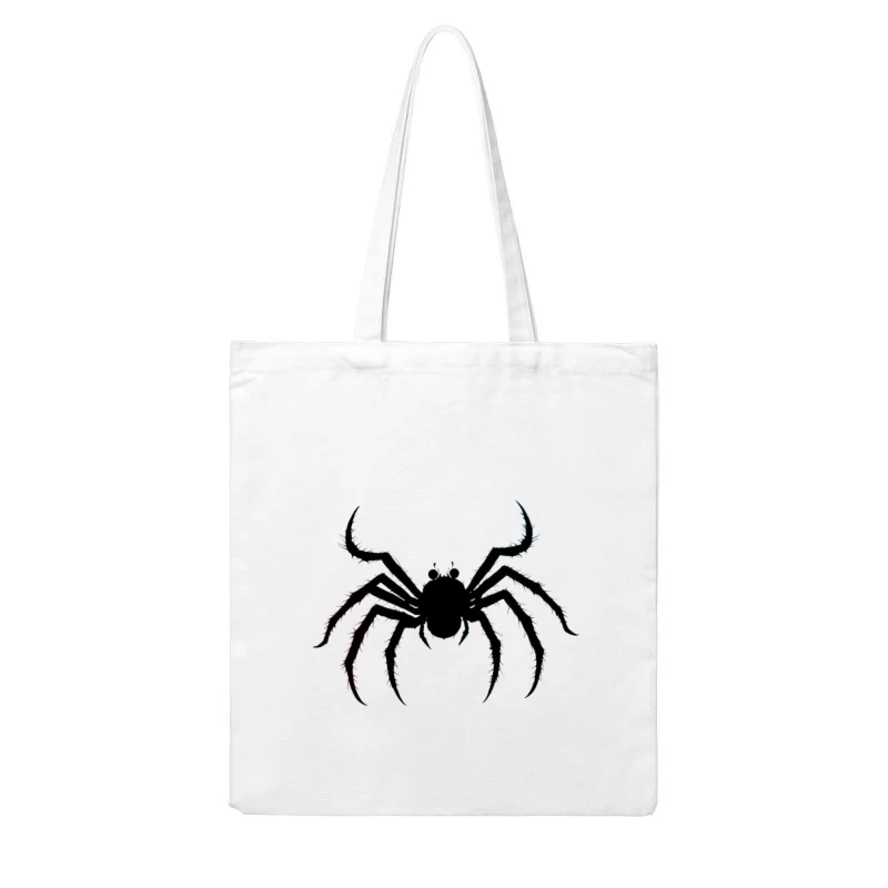 Menacing Spider Silhouette in Black Cotton Tote Bag