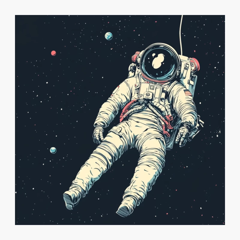 Cosmic Exploration: Astronaut Adrift in Space Pin