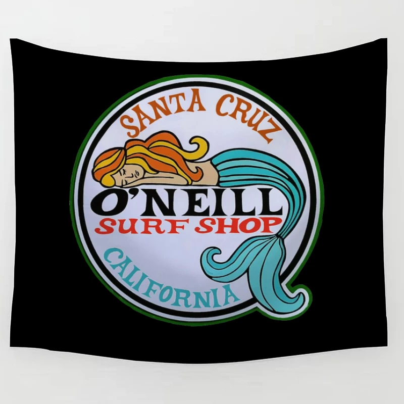 Vintage O'Neill Surf Shop Logo from Santa Cruz, California Tapestry