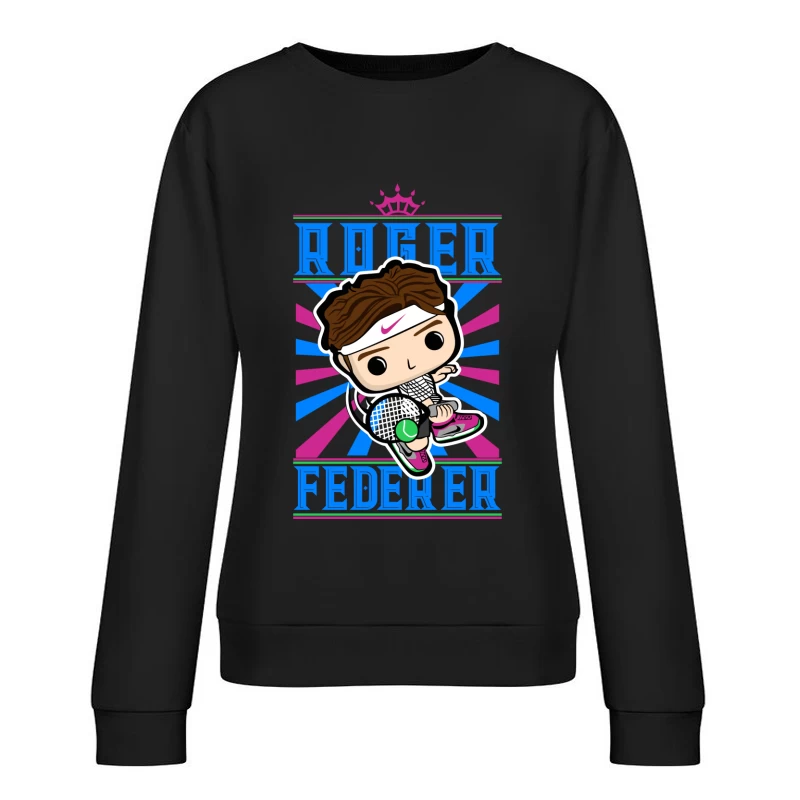 Roger Federer Cartoon Character Female Pullover Sweatshirt