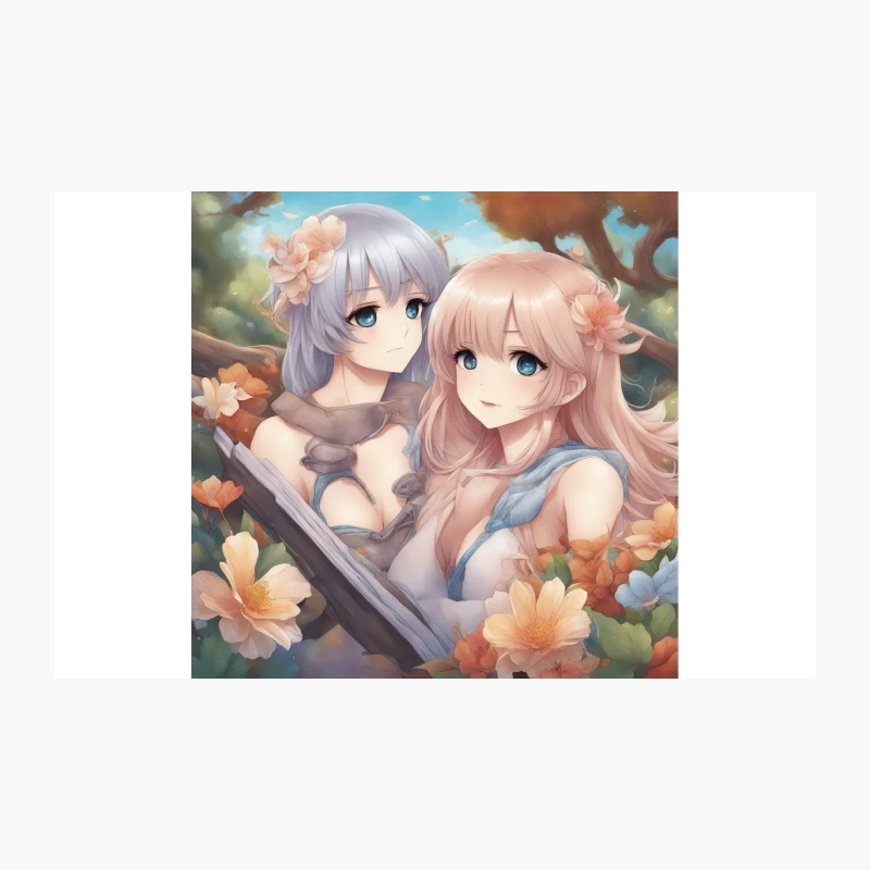 Blossoming Friendship: Anime Girls in Spring Nature Travel Mug