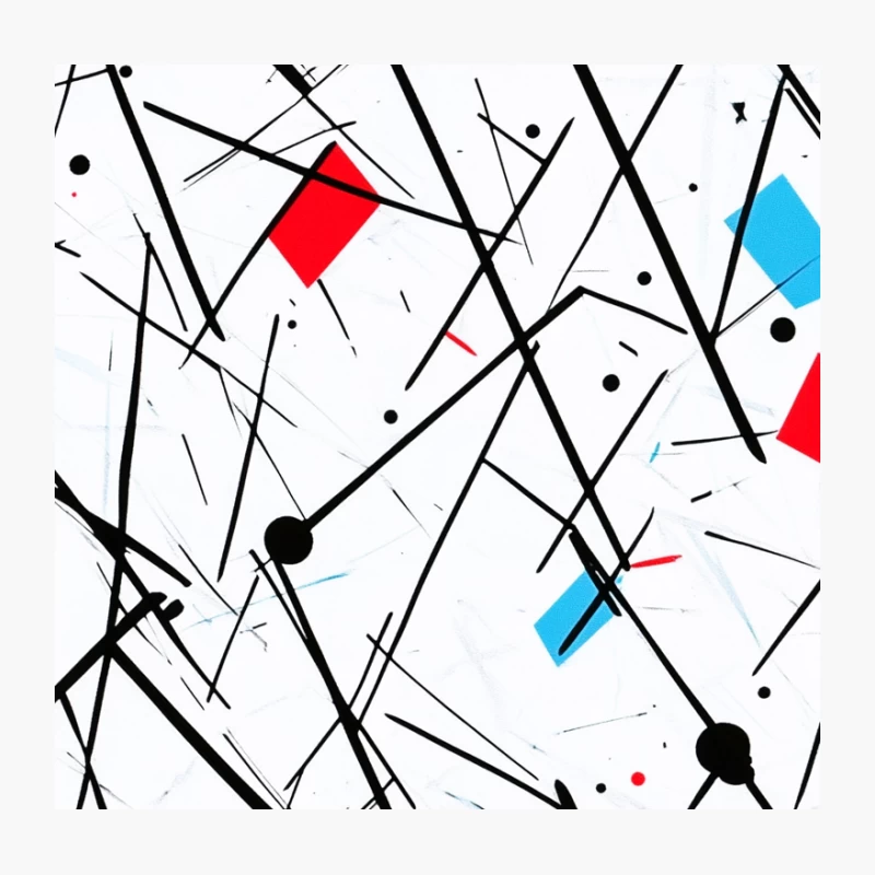 Modern Abstract Geometric Composition with Lines and Shapes Throw Pillow