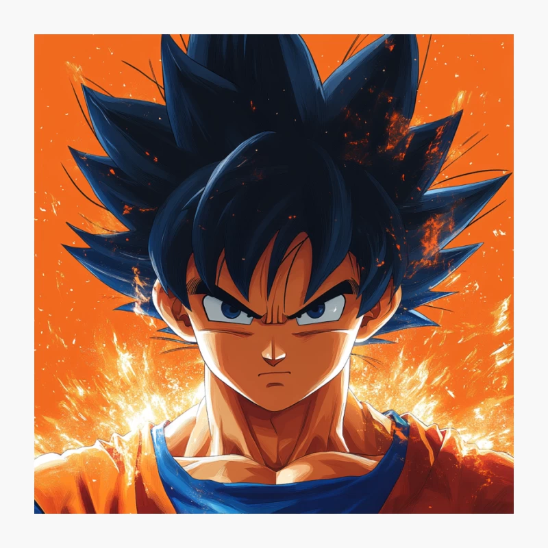 Intense Dragon Ball Digital Art with Power Aura Pin