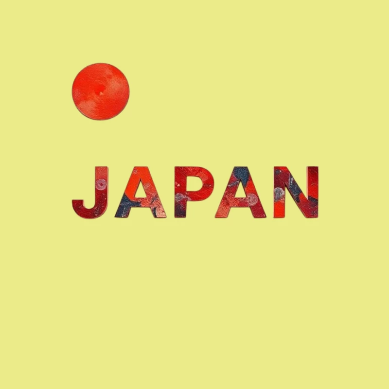 Minimalist Japanese Flag Design with Typography Pin