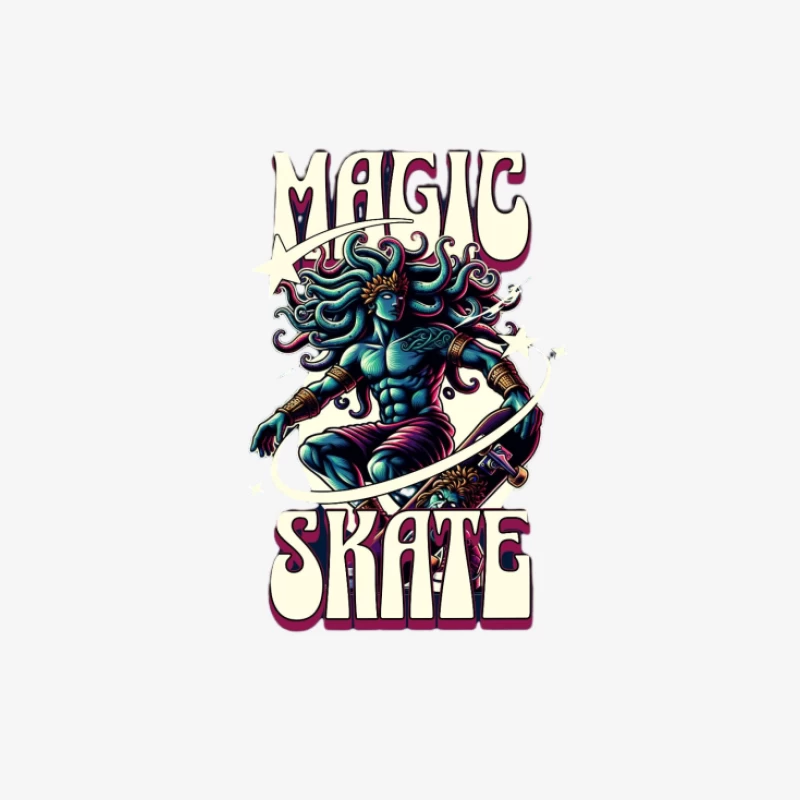 Magischer Skater mit tentakelartigem Design Herren Langarm T-Shirt