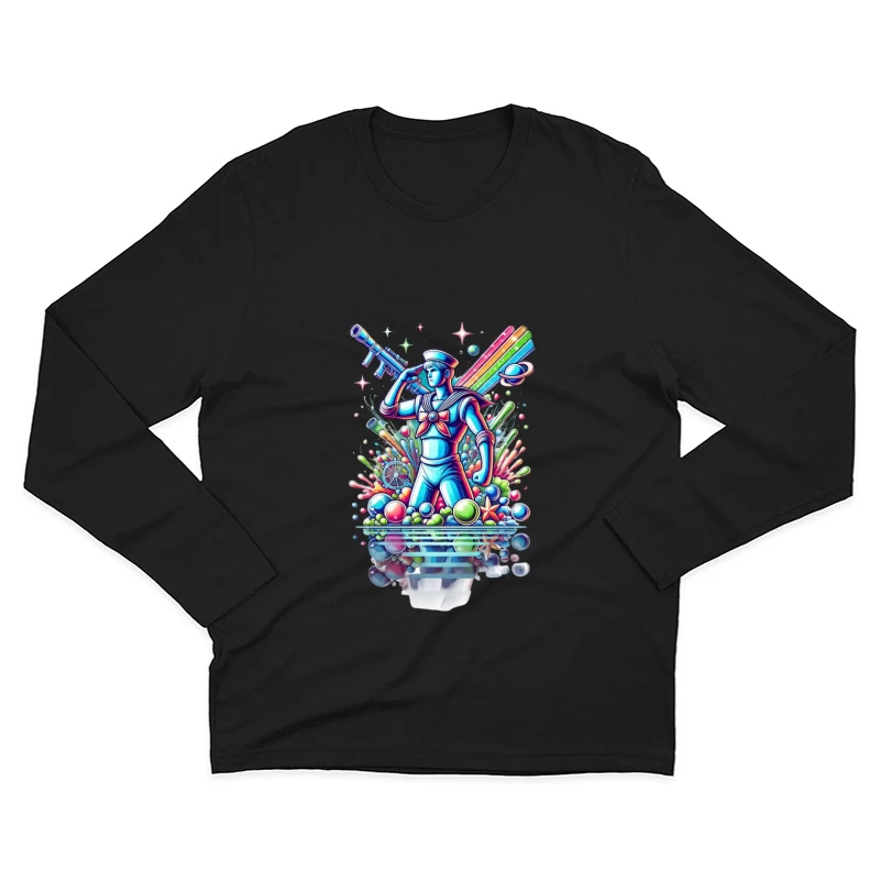 Retro Neon Sailor Fantasy Art Male Long Sleeve T-Shirt