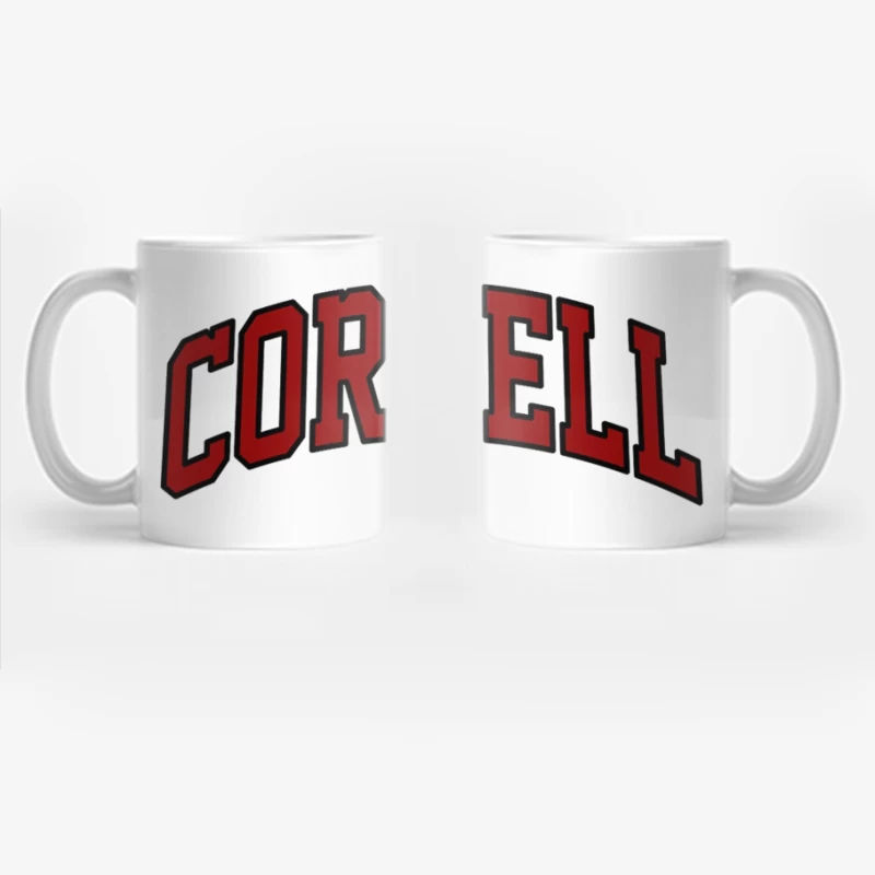 Cornell University Red Arched Text Logo Coffee Mug