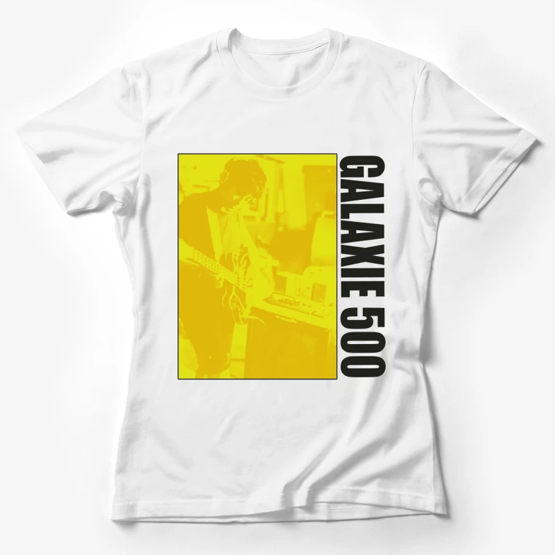 Galaxy 500 Yellow-Filtered Album Cover with Guitarist Female T-Shirt