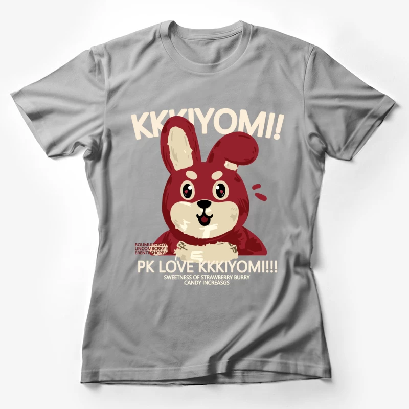 Niedlicher roter Hase mit Süßigkeiten Damen T-Shirt