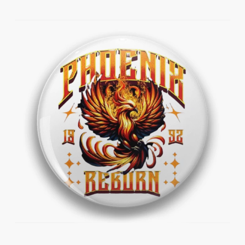 Vintage Phoenix Reborn Fire Bird Mythological Design Pin