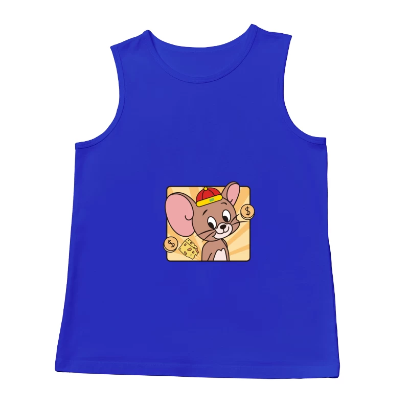 Niedliche Maus mit Kappe und Käse Herren Tanktops