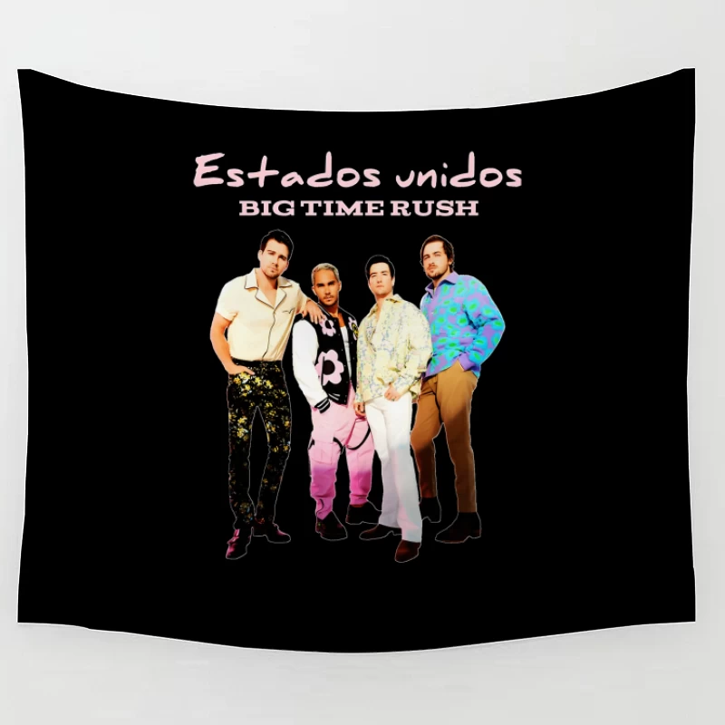 90s Boy Band Big Time Rush in Colorful Fashion Photoshoot Tapestry