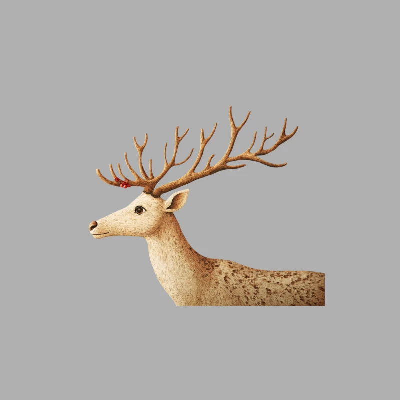Watercolor Illustration of a Deer with Majestic Antlers Male Tank Top