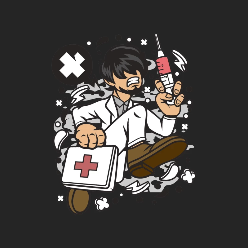 Illustration humoristique d'un médecin stressé Homme Sweat-shirt à enfiler