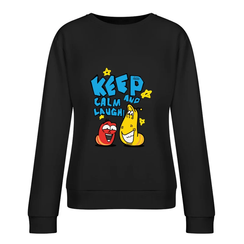 Humorvolle Cartoon-Larven mit motivierendem Spruch Damen Pullover Sweatshirt