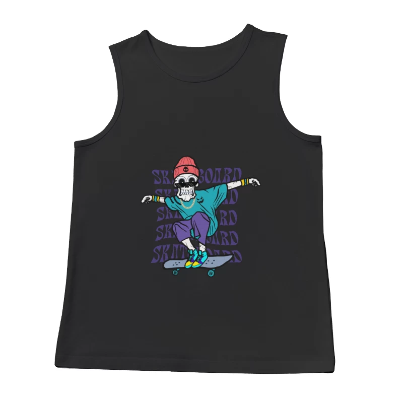 Skelett-Skater in bunten Streetwear Herren Tanktops