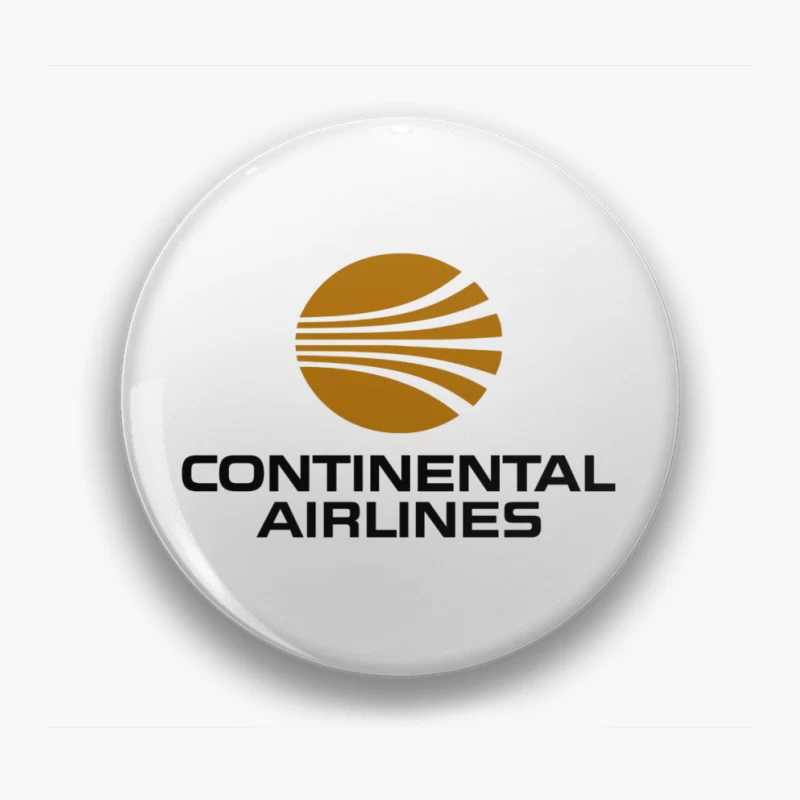 Continental Airlines Vintage Corporate Logo with Gold Globe Design Pin