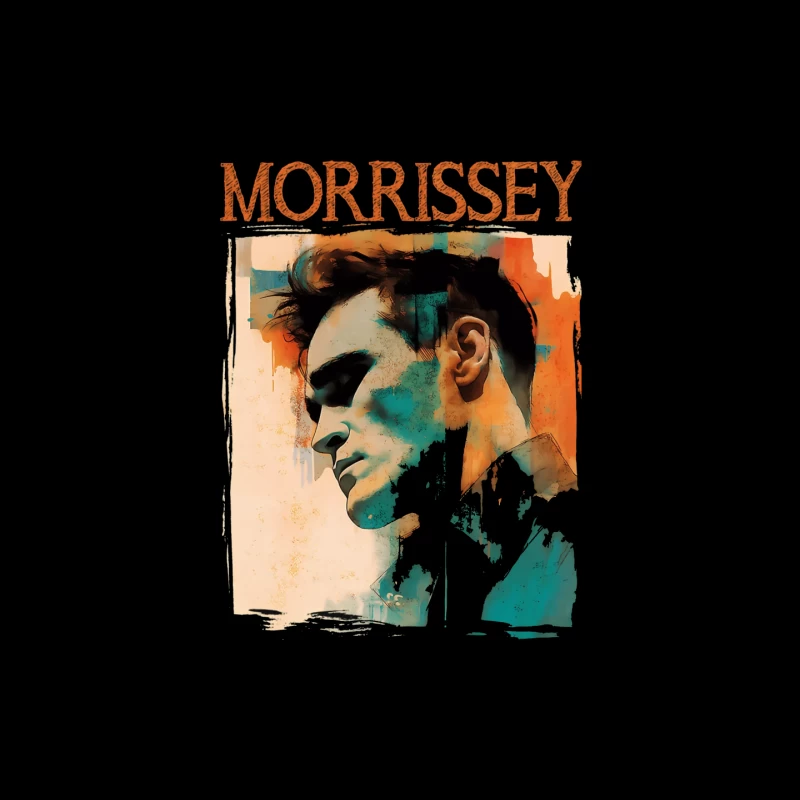 Artistic Watercolor Portrait with Morrissey Typography Mouse Pad