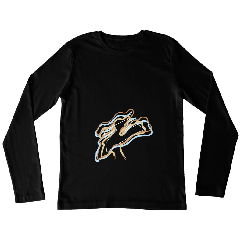 Abstrakte Formen und Linien Damen Langarm T-Shirt
