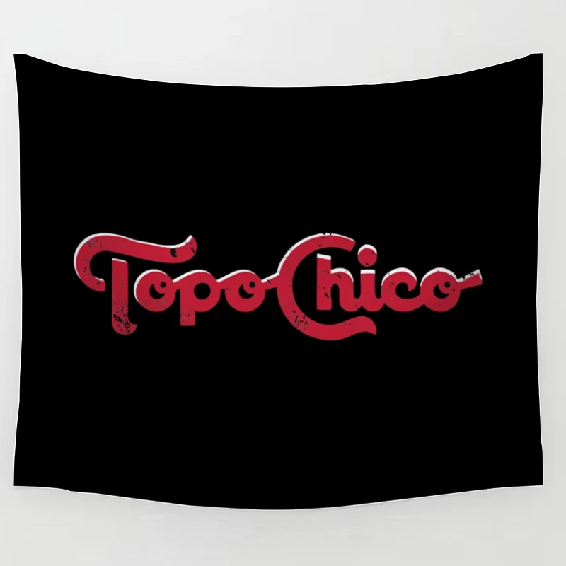 Vintage Topo Chico Red Logo Design Tapestry