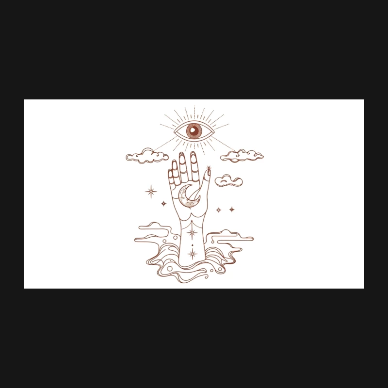 Mystical Hand and All-Seeing Eye in Esoteric Symbolism Desk Mat