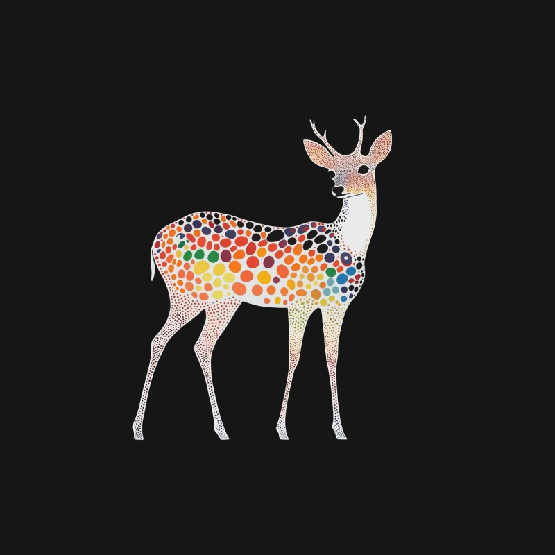 Whimsical Polka Dot Deer Illustration Male Long Sleeve T-Shirt