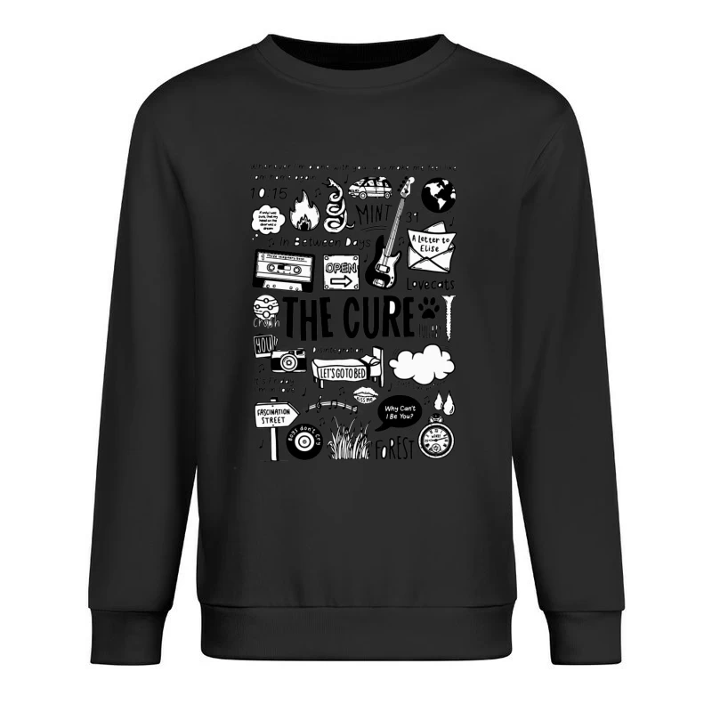 The Cure Band Fan Art Doodle Collection Male Pullover Sweatshirt