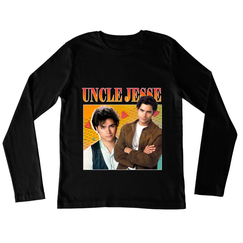 Retro TV Poster of Uncle Jesse from Full House 90s Series Female Long Sleeve T-Shirt