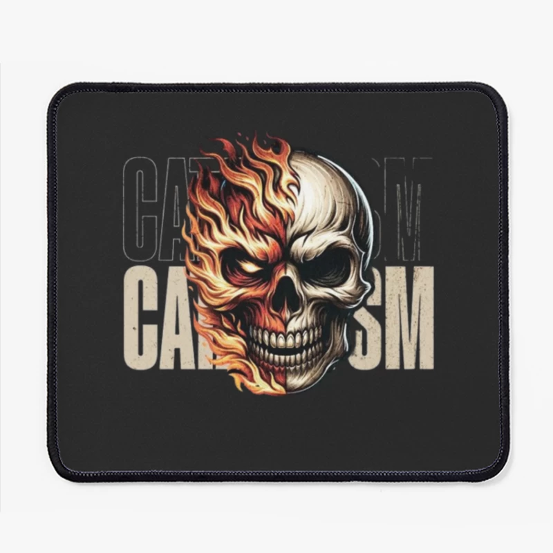 Burning Skull Gothic Flame Design Mouse Pad