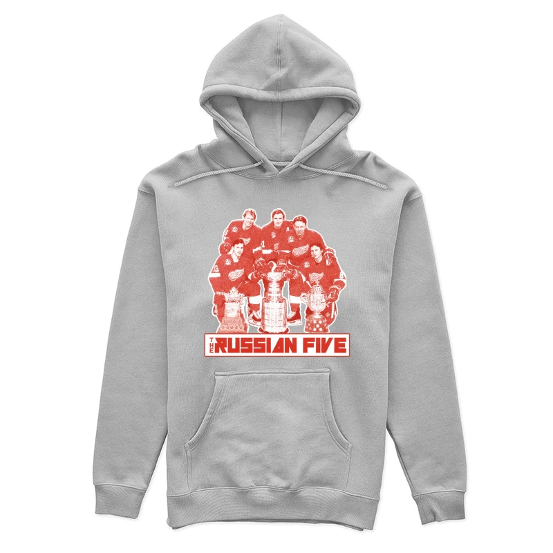 The Russian Five: Legendary Detroit Red Wings Hockey Unit with Championship Trophies Female Pullover Hoodie