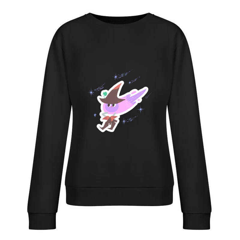 Niedlicher Zauberer mit lila Schweif Damen Pullover Sweatshirt