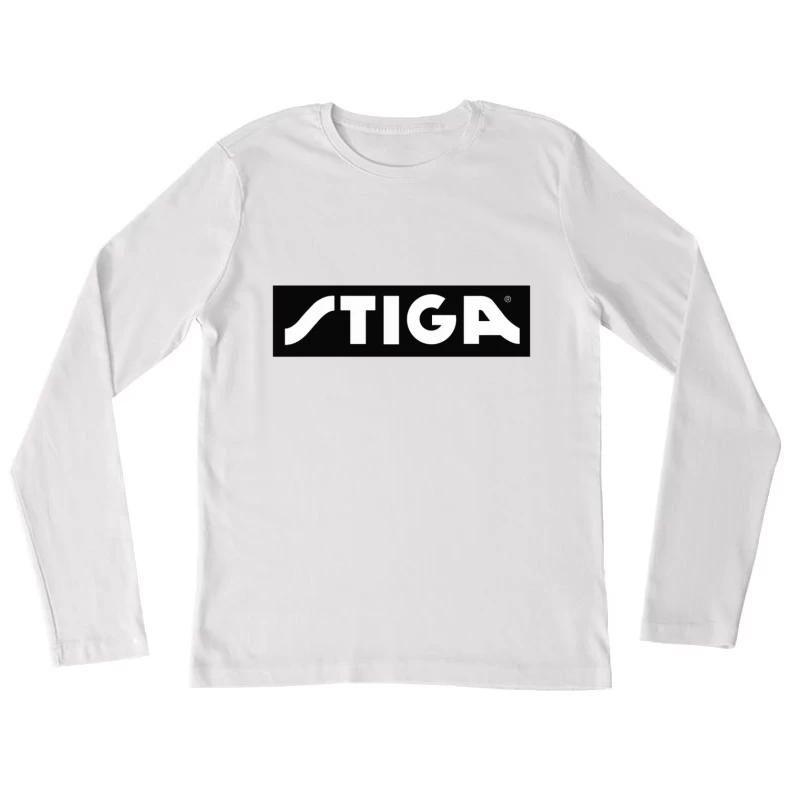 STIGA Sports Equipment Brand Logo in Black and White Female Long Sleeve T-Shirt