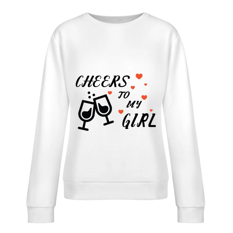 Amour et Célébration avec Verres Femme Sweat-shirt à enfiler