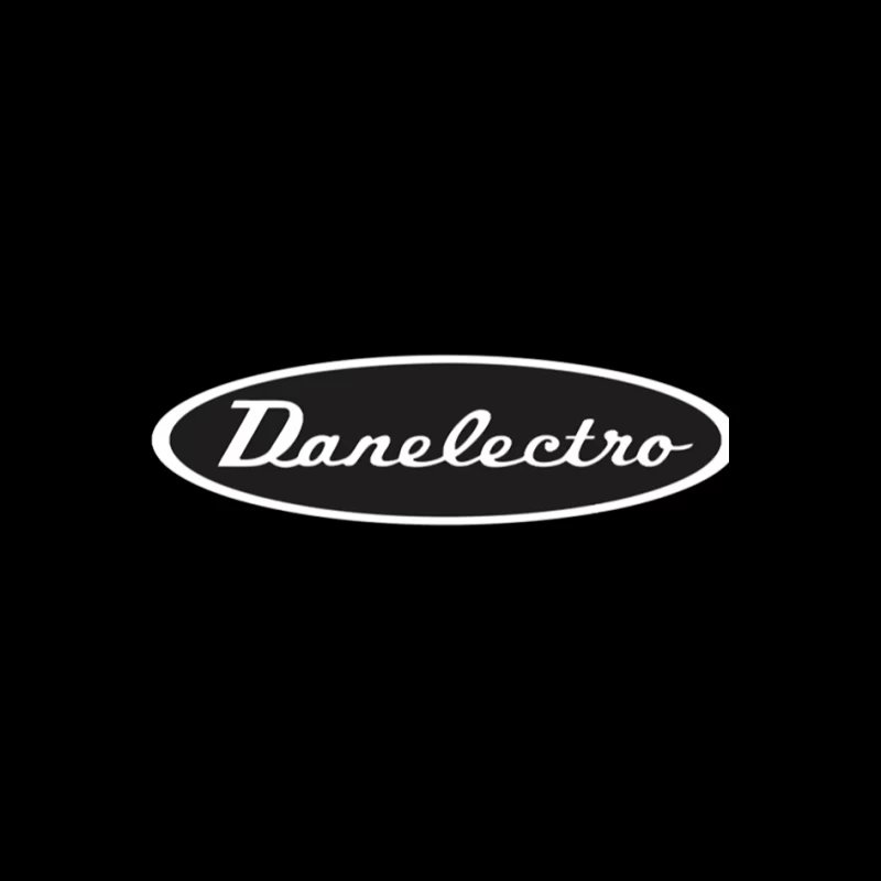 Vintage Danelectro Musical Equipment Logo in Black and White Pin